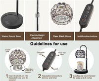 YAVE Lampe de Chevet en Verre Sans Flamme, Diffuseur d'Arômes et Chauffe-Cire Personnalisé, avec Minuteur et Hauteur Réglable, Style Bougie à Cire Fondante Dimmable