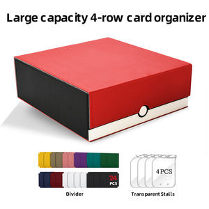 Boîte <span class=keywords><strong>de</strong></span> rangement pour cartes <span class=keywords><strong>de</strong></span> jeu <span class=keywords><strong>de</strong></span> société Torson à <span class=keywords><strong>4</strong></span> compartiments, rouge et blanc, pour TCG et PTCG, capacité <span class=keywords><strong>de</strong></span> 3000+ cartes - Product Image 3