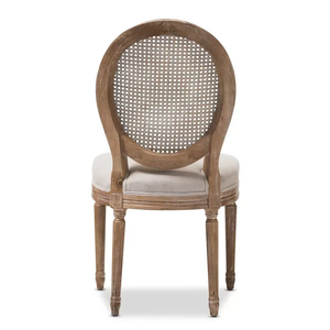 <span class=keywords><strong>Chaise</strong></span> Louis LUS-A007 avec dossier en rotin blanc vieilli ajoute une touche distinctive à la décoration de votre événement - Product Image 2