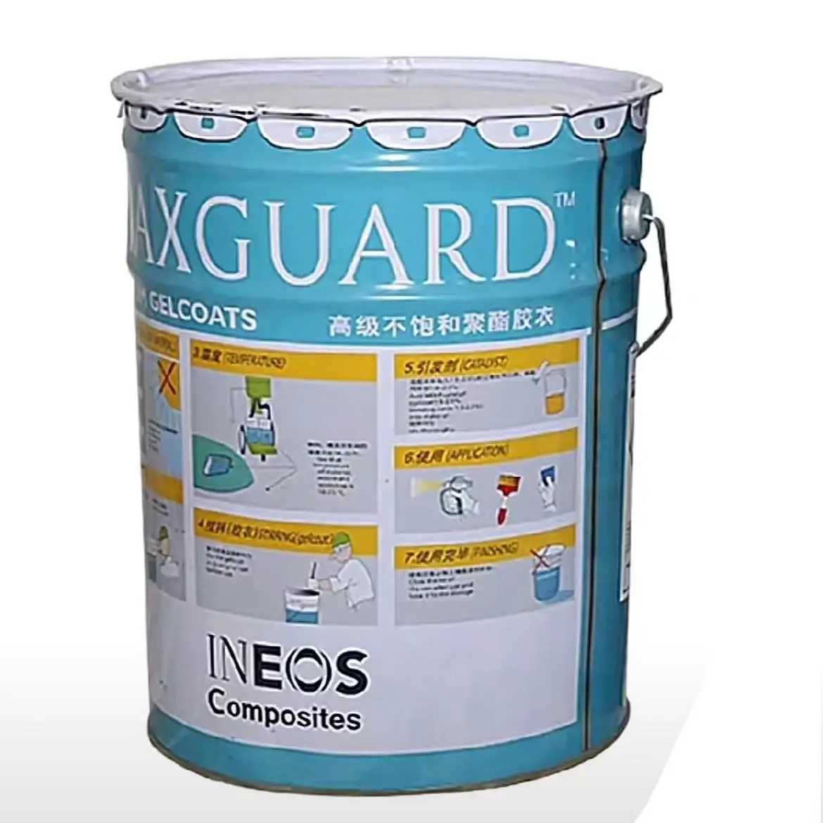 Maxguard GN0000 gel poliester serat kaca bening UV kuning untuk pembangunan perahu