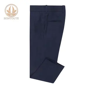 Azul los hombres Slim Fit pantalones Stretch Formal último diseño pantalones 100% Lino sudor Pantalones