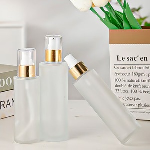 Envase de Vidrio Transparente Esmerilado para Cosméticos de Lujo, Tarro para Crema Facial con Bomba y Pulverizador, Set para el Cuidado de la Piel, Botella para Crema Facial y Loción - Product Image 2