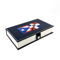 Jeu de dominos drapeau portoricain double neuf, 55 pièces, étui en cuir de luxe, 1118 cm, jeu de société de collection, cadeau souvenir culturel