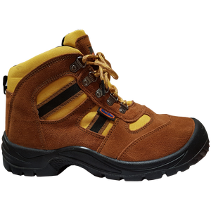 Brown Safety <b>Shoes</b> N° 45 Lightweight with Composite & Steel Toe Cap Genuine Leather Lining Anti-Slip Feature <b>Upper</b> Position - Product Image 1