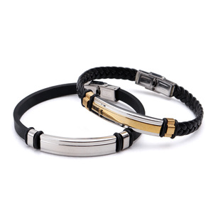 Custom Engraved Stainless Steel Braided <b>Rope</b> <b>Bracelet</b> Gold Plated Accents Unisex Couple Gift Jewelry Maria Name Personalized - Product Image 4