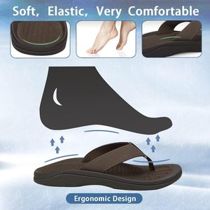 Sandali Bosirui con Supporto per l'Arco Plantare, <span class=keywords><strong>Ciabatte</strong></span> Casual Estive Sportive in Gomma, Fascia in EVA, Pelle e Tessuto di Cotone per Uomo BSR-S1127003 - Product Image 4