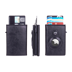 Trendy <b>RFID</b> Blocking Black Faux Leather Mens Card Holder <b>Wallet</b> Pop Up Credit Card Case Trifold <b>Wallet</b> for Men with ID Window - Product Image 1