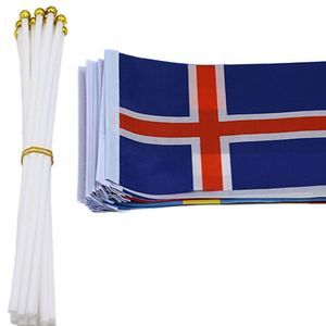 Venta al por Mayor de Banderas Personalizadas Blancas/Negras de Plástico de 14X21cm con Asta, Mini Banderas Ondulantes de Poliéster Ecológicas y Duraderas - Product Image 1