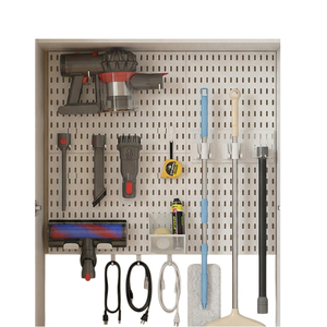 Organisateur mural en plastique avec crochets et paniers pour outils de garage, cuisine, aspirateur, solution de rangement - Product Image 6