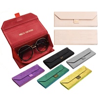Bestpackaging Triangle Etui à Lunettes Pliant Magnétique en Velours pour Lunettes de Soleil Emballage Personnalisé pour Lunettes de Soleil avec Logo Personnalisé