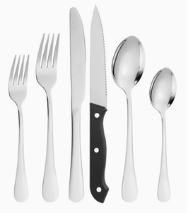 Cubertería de Metal de Lujo de la Serie Star Diamond, Cuchillo, Tenedor, Cuchara, Tenedor para Carne, Cuchara para Postre, Juego de 24/36 Piezas - Product Image 3