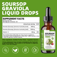Gouttes liquides naturelles de corossol (Graviola) aux herbes 60ml avec Vitamine C pour le bien-être quotidien – Fabrication OEM ODM
