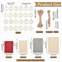 Pochettes à cordon en lin personnalisées, ensembles cadeaux de Noël, série de motifs assortis, sacs cadeaux de Noël avec logo imprimé