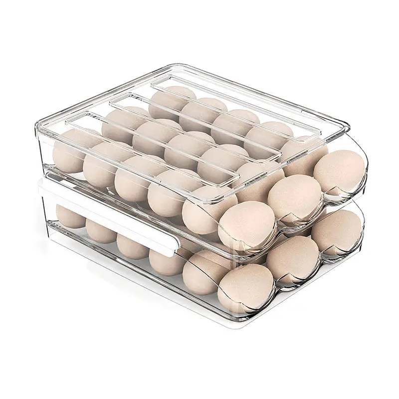 Large capacity egg holder for refrigerator multi-layer egg storage container