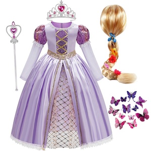 Vestido de lujo de <span class=keywords><strong>Rapunzel</strong></span>, disfraz de princesa para niñas, Fiesta infantil, película de TV enredada, Cosplay, carnaval, disfraces de Halloween - Product Image 4