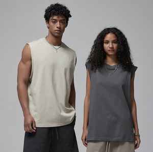 Débardeur de sport pour hommes, tricot surdimensionné, col rond, sans manches, respirant, pour l'entraînement - Product Image 4