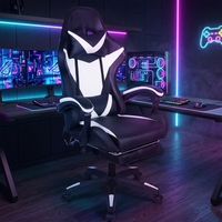 Chaise ergonomique en cuir confortable à dossier haut pour PC Gamer Style exécutif de course pivotant à hauteur réglable pour les utilisateurs d'ordinateurs