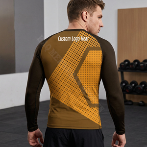 Chemise de compression à manches longues pour homme, impression par sublimation, séchage rapide, logo personnalisé, manches entièrement couvrantes, spandex, polyester - Product Image 2
