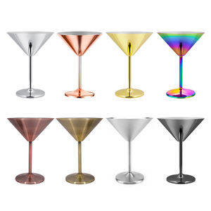 <span class=keywords><strong>Verre</strong></span> à cocktail <span class=keywords><strong>Martini</strong></span> coloré personnalisé avec logo, 240 ml (8 oz), en acier inoxydable 304, durable, sur pied, type Gabalot, pour desserts, bars et fêtes - Product Image 1