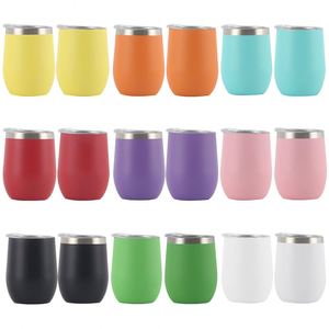Custom Egg Shape Wine Tumbler Double Wall Stainless Steel Vacuum <b>Insulated</b> Thermal Cup Personalized Logo 12oz - Product Image 5
