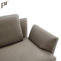 Großhandels-Rabatt Wohnzimmer-Couch I-förmiges Modulares Tiefes Breites Komfortables 4-Sitzer Modernes Graues Leder-Ecksofa