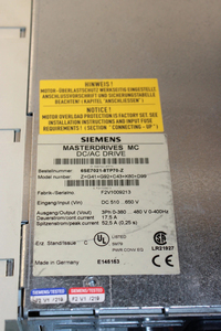 6SE70218TP70Z 6SE7021-8TP70-Z G91 G42 C43 K80 F01 ไดรฟ์ปรับความถี่ - Product Image 1