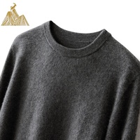 Pull en cachemire fin tricoté de calibre 12, col rond, luxe, pour homme, chaud, doux, hiver, décontracté, business, haut de gamme