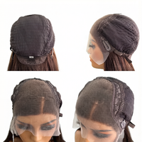 Peluca de Encaje Completo sin Pegamento Personalizada con Cabello de Bebé, Encaje Transparente, Cabello Humano Virgen Europeo 100%, Rubio Ceniza Liso Natural