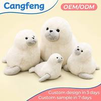 Pabrik OEM ODM Grosir Boneka Anjing Laut Putih Kawaii, Bantal Hewan Laut Lembut untuk Hadiah Anak, Dekorasi Kamar Tidur Anak