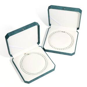 Custom pu leather display packaging cases box jewelry mom gift present pearl necklace box