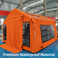 Tente de glamping de luxe gonflable, durable, en PVC, résistante aux intempéries, grand intérieur, portable