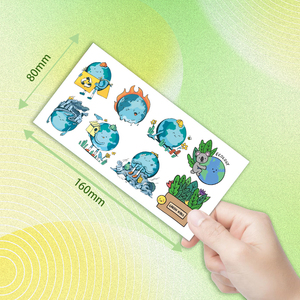 Waterproof Temporary Face <strong>Tattoo</strong> Stickers for <strong>Children</strong> World Earth Day-Themed Environmentally Friendly - Product Image 5