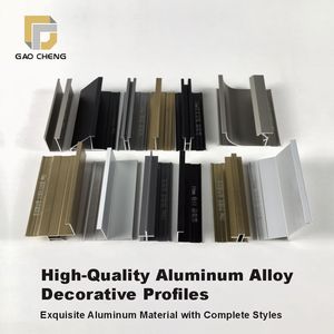 Profils décoratifs en alliage d'aluminium pour intérieur et extérieur, plinthes dissimulées, bordures de carrelage pour balcon, bandes métalliques pour panneaux muraux - Product Image 1