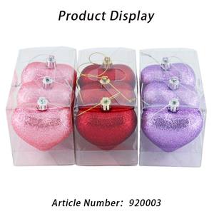 Настраиваемые розовые блестящие пластиковые коробки в форме сердца Прочные прозрачные упаковочные украшения для дня Святого Валентина подвесные украшения - Product Image 5