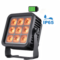 Projecteurs de scène AMG LED Par IP65 RGBWA+UV 6-en-1 6/8/10 canaux, dimmables, alimentés par batterie 14000 mAh, en alliage d'aluminium, sans fil DMX/WiFi, télécommande