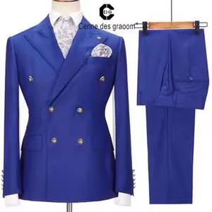 Blazer Azul Rey Entallado de Doble Botonadura para Hombre, Hecho a Medida, Transpirable, Talla XL, Cierre de Cremallera, Bolsillos Laterales, Cuello de Solapa, para Fiesta o Graduación - Product Image 6