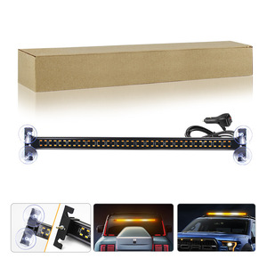 Nouvelle voiture barre lumineuse multifonctionnelle LED simple rangée maille moyenne lumière clignotante pare-brise arrière avertissement barre de toit lumière - Product Image 3