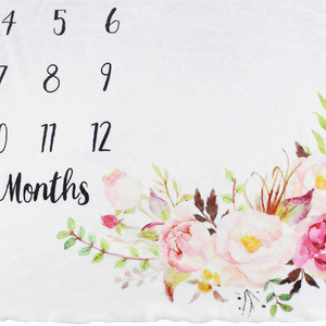 Soft Floral <strong>Memory</strong> <strong>Blankets</strong> Girls Boys Cute Photo Background <strong>Blankets</strong> White Baby Monthly Milestone <strong>Blankets</strong> - Product Image 5