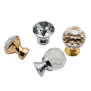 Kim cương thủy tinh rõ ràng kính ngăn kéo tay nắm tủ quần áo pha lê knobs tủ bếp kim cương kéo xử lý cho trang trí - Product Image 4