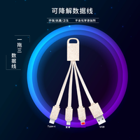 Cable USB 2.0 Tipo-C 3 en 1 con Logotipo LED, Carga Rápida, 15 cm, Cubierta de TPE, Blindaje Trenzado, Conductor de Cobre Puro, Envío Inmediato, MP3/MP4