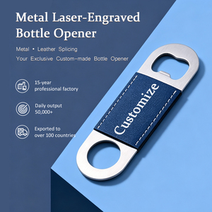 Custom Laser Engraving Bottle Opener <b>Blanks</b> Stainless Steel PU Leather Personalized Bar Tool 2 Styles 4 Colors Gift Wholesale - Product Image 1