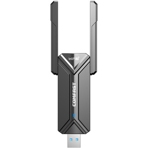 COMFAST Plug-and-Play WiFi 7 Adaptador USB Tarjeta de red inalámbrica de velocidad tribanda ultrarrápida de 6500Mbps con <span class=keywords><strong>WPA3</strong></span> Seguridad de la red de la tarjeta - Product Image 1