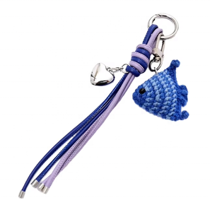 Colgante para Teléfono Móvil con Diseño de Pez Adorable, Nuevo, de Lana Tejida a Crochet, con Cuerda de Cuero, Joyería Decorativa para Bolsos, Llavero, Cadena para Teléfono - Product Image 1