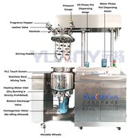 Mélangeur Émulsifiant Sous Vide 50L pour Crèmes Cosmétiques et Lotions, Homogénéisateur à Cisaillement Élevé, Mélangeur en Acier Inoxydable 316L pour Savon Liquide