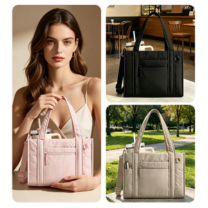 Bolso <span class=keywords><strong>de</strong></span> Mano Ligero Acolchado <span class=keywords><strong>de</strong></span> Nailon para Mujer, Bolso Tote Vertical Elegante, Bolso <span class=keywords><strong>de</strong></span> Hombro Suave Tipo Nube, Diseño <span class=keywords><strong>de</strong></span> Fabricante - Product Image 3