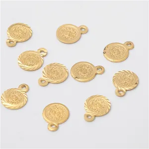 Logo personnalisé musulman, à trou unique, petites pièces de monnaie, breloques métalliques, bricolage, boucles d'oreilles, accessoires de bijouterie, pièces