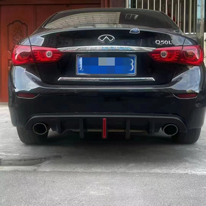 Labio difusor de parachoques trasero para Infinity Q50 Q50L 2014- 2017 soporte de protección de arranque divisor de placa de alerón con luz LED piezas de automóvil - Product Image 6