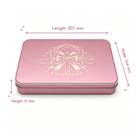 Boîte en métal rectangulaire arrondie personnalisée avec couvercle amovible pour biscuits, bonbons, chocolat, boîte cadeau OEM fabriquée sur commande