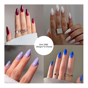 Lot de 24 Faux <span class=keywords><strong>Ongles</strong></span> Press-On de Couleur Unie Haute Qualité, Couverture Complète en Gros, à Coller <span class=keywords><strong>pour</strong></span> Femmes - Product Image 1