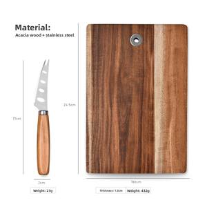 Legno di Acacia tagliere quadrato con burro e formaggio coltelli lavabili in lavastoviglie inciso a Laser 1.5cm di spessore pezzo unico domestico - Product Image 2